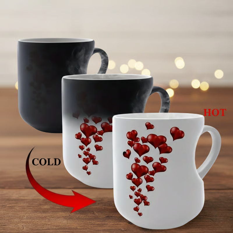 📢📢50% OFF !!!⏰Color Changing Heart Handle Ceramic Mug for Valentine's Day