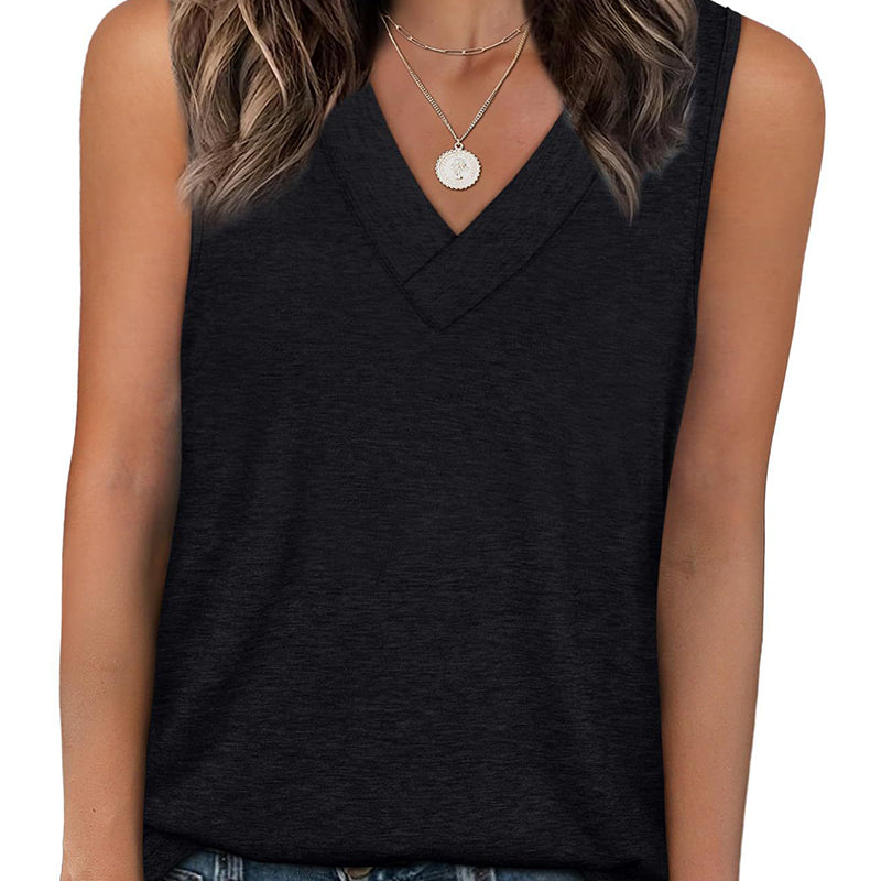 🔥Limited-time offer-Women's Casual V-Neck Loose Fit Tank Top