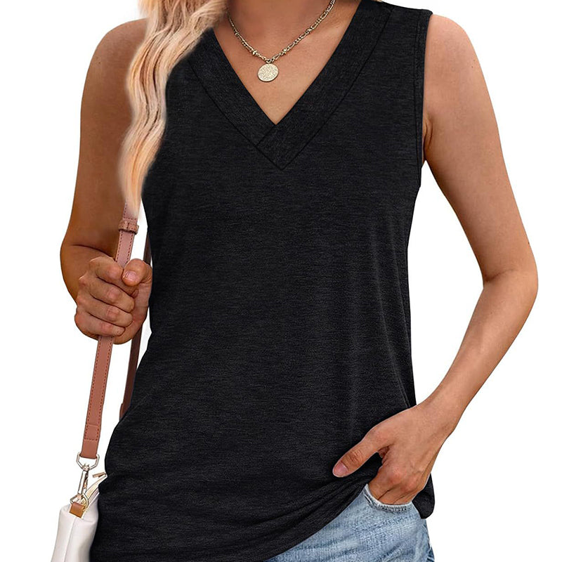 🔥Limited-time offer-Women's Casual V-Neck Loose Fit Tank Top
