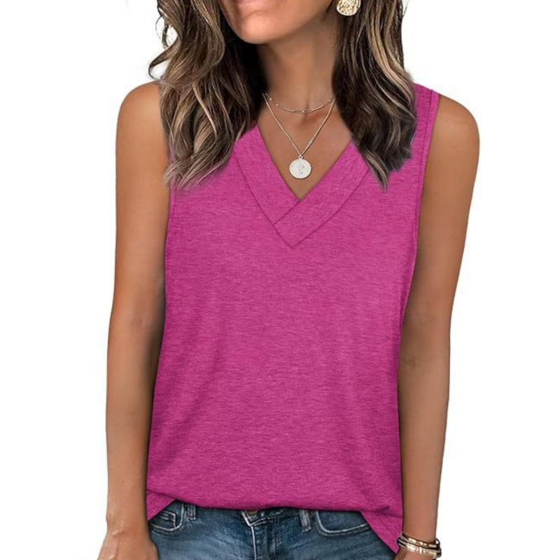 🔥Limited-time offer-Women's Casual V-Neck Loose Fit Tank Top