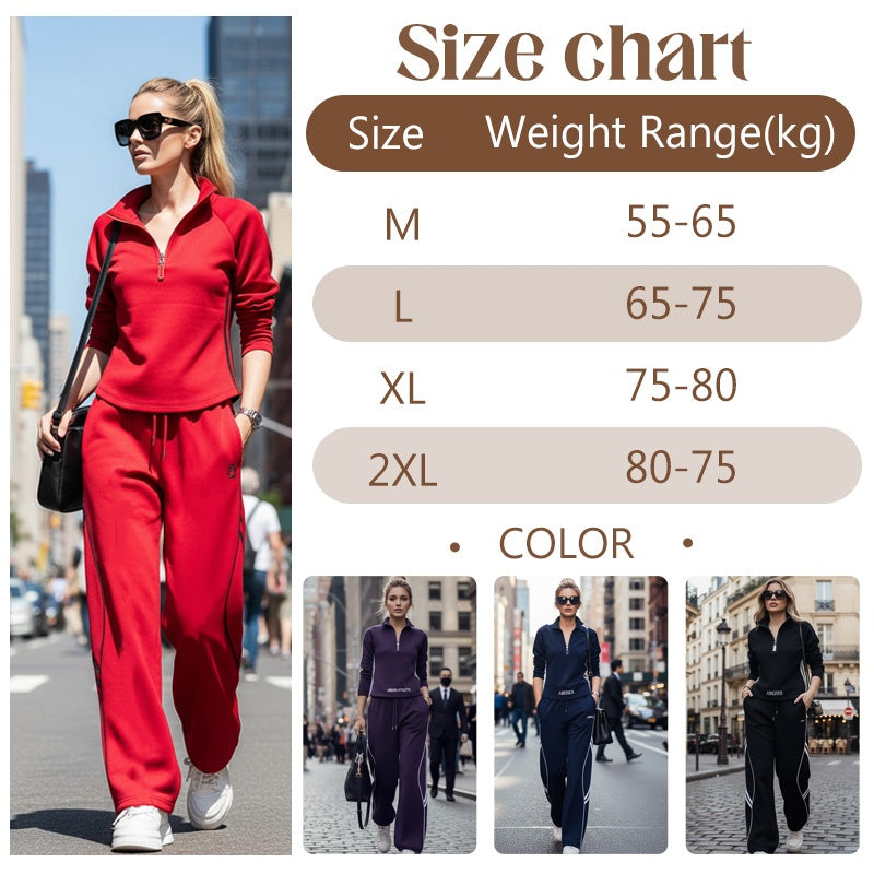 🎁2026 New Arrivals 50% OFF💥Women's Half-Zip Casual Tracksuit Set