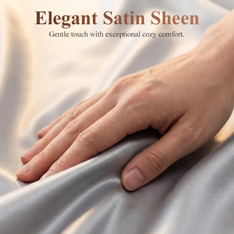 Plain satin flat sheet🛏️As soon as it touches the skin, it provides an exceptionally soothing feeling, making it ideal for sleep.😴
