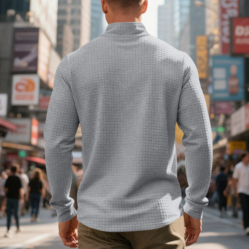 ✨Men's Quarter-Zip Jacquard Pullover Sweatshirt