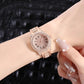 Fashion lady steel wrist watch full of diamonds and full stars