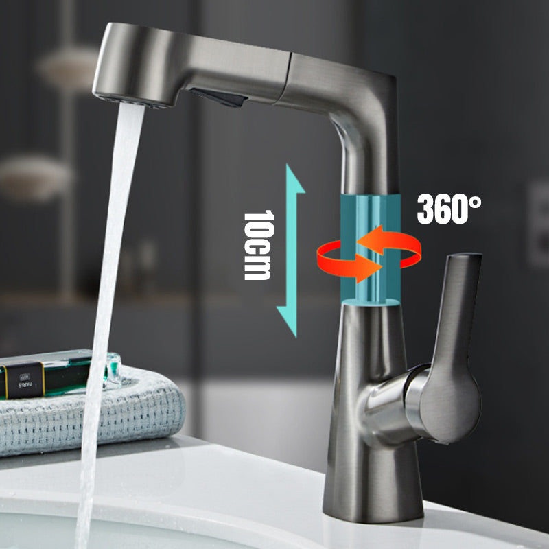 🔥Hot Sale Offers-1 Hole Bathroom Faucet with Pull out Sprayer