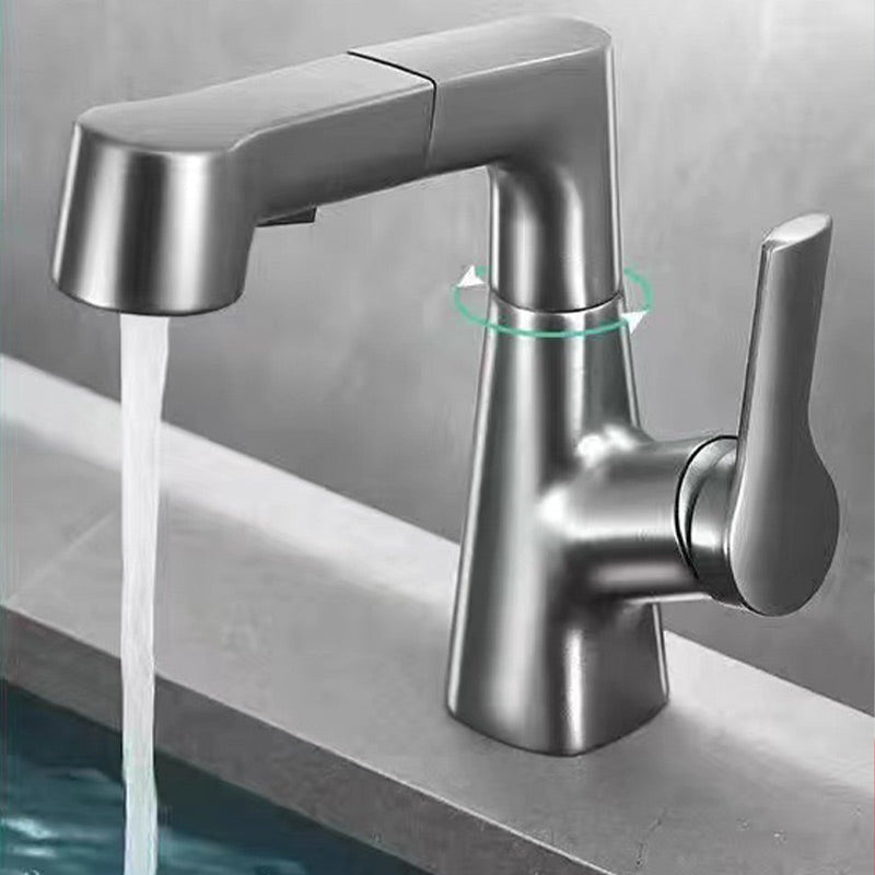 🔥Hot Sale Offers-1 Hole Bathroom Faucet with Pull out Sprayer