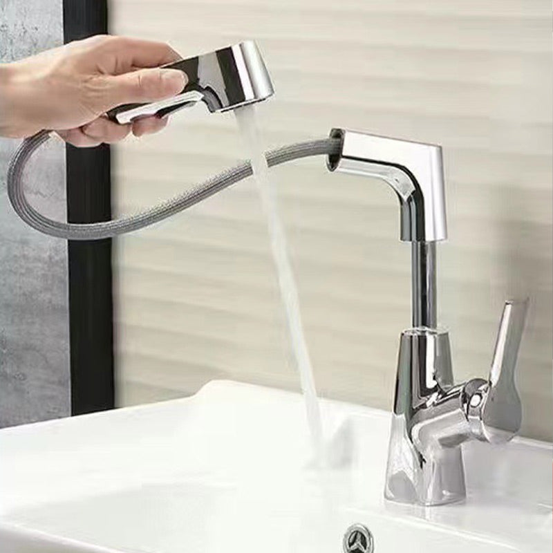 🔥Hot Sale Offers-1 Hole Bathroom Faucet with Pull out Sprayer