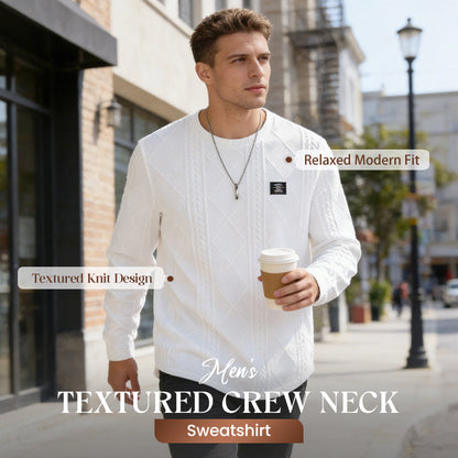 ✈️Hot Sale Offers-Men's Textured Crew Neck Sweatshirt