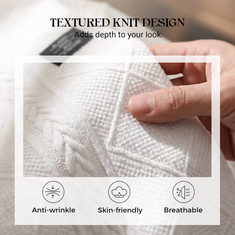 ✈️Hot Sale Offers-Men's Textured Crew Neck Sweatshirt