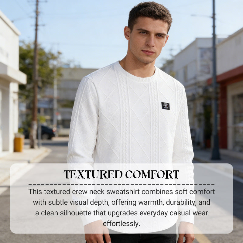 ✈️Hot Sale Offers-Men's Textured Crew Neck Sweatshirt