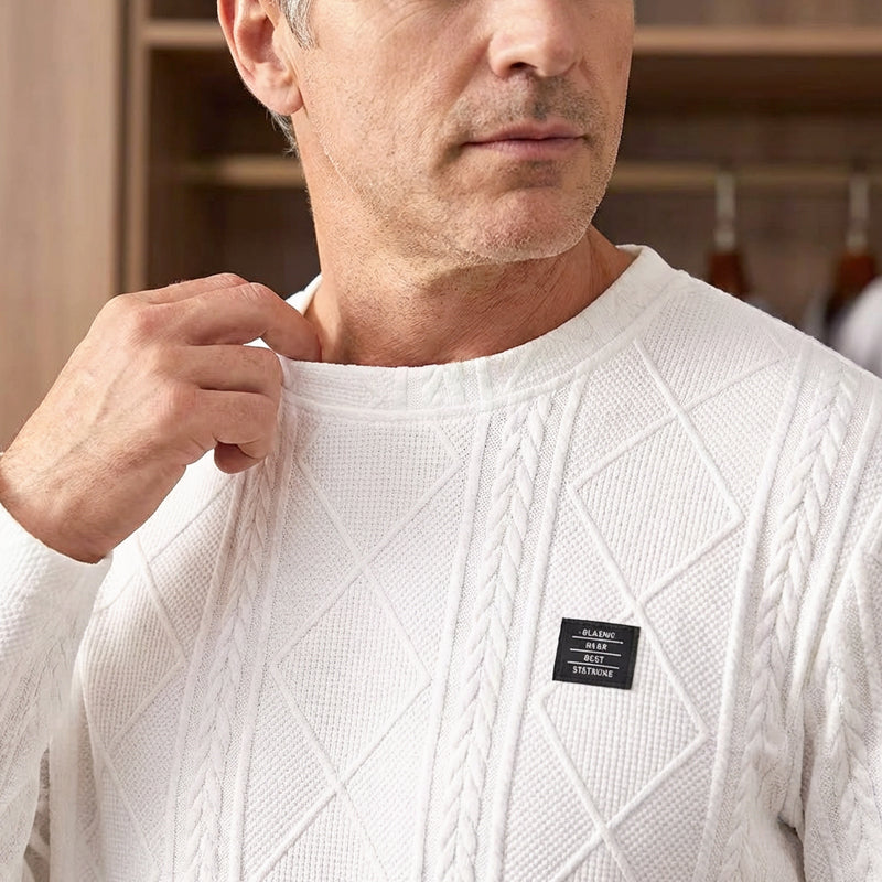 ✈️Hot Sale Offers-Men's Textured Crew Neck Sweatshirt
