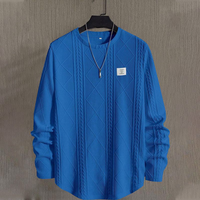 ✈️Hot Sale Offers-Men's Textured Crew Neck Sweatshirt