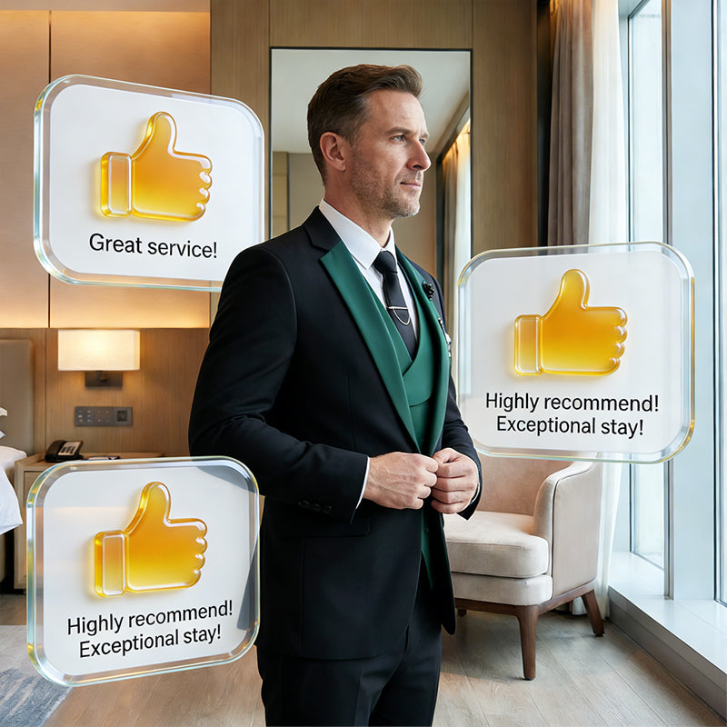 💎 50% OFF! 💎 Modern Contrast Color Wedding Suit – 3-Piece Slim-Fit Set in Bold Black & Light Blue (8 Colors!) 👔✨