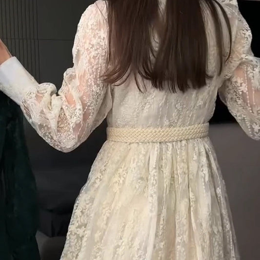 💐 2026 Fresh Wardrobe | Vintage Embroidered Lantern Dress | Perfect for Daily Elegance ✨【-60%】