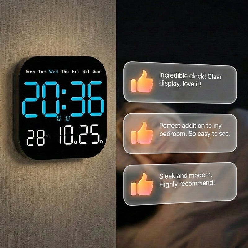 🕰️50K+ SOLD!🛏️ 40% OFF! Home & Office Digital Clock – Gentle wake-up, no startling alarms! Adjustable brightness, quiet at night. Shows temperature too. A reliable companion for your daily routine.🌙
