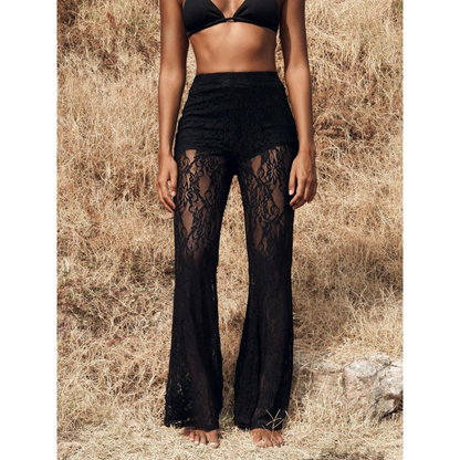 👖40% OFF!🌞Elegant Lace Flare Pants with High-Waisted Design
