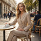 🔥Limited-time offer-Women's Elegant Tie-Waist Blazer and Wide-Leg Pants Suit Set