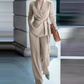 🔥Limited-time offer-Women's Elegant Tie-Waist Blazer and Wide-Leg Pants Suit Set
