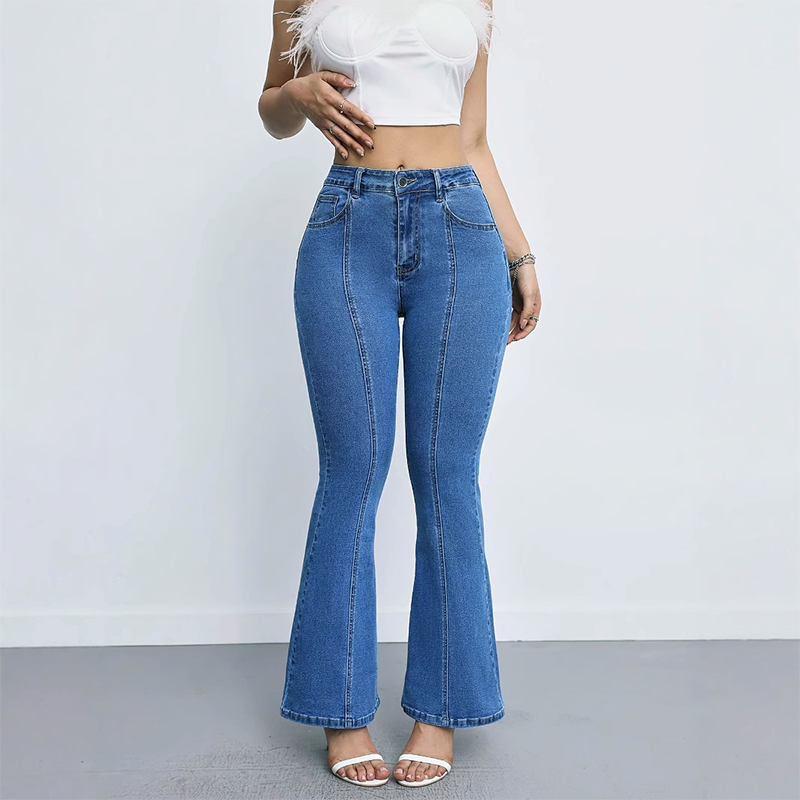 Women's Retro Flared Leg Denim Pants