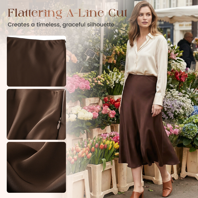 🔥Hot Sale Deals-Women's Lustrous High-Waist Satin Skirt