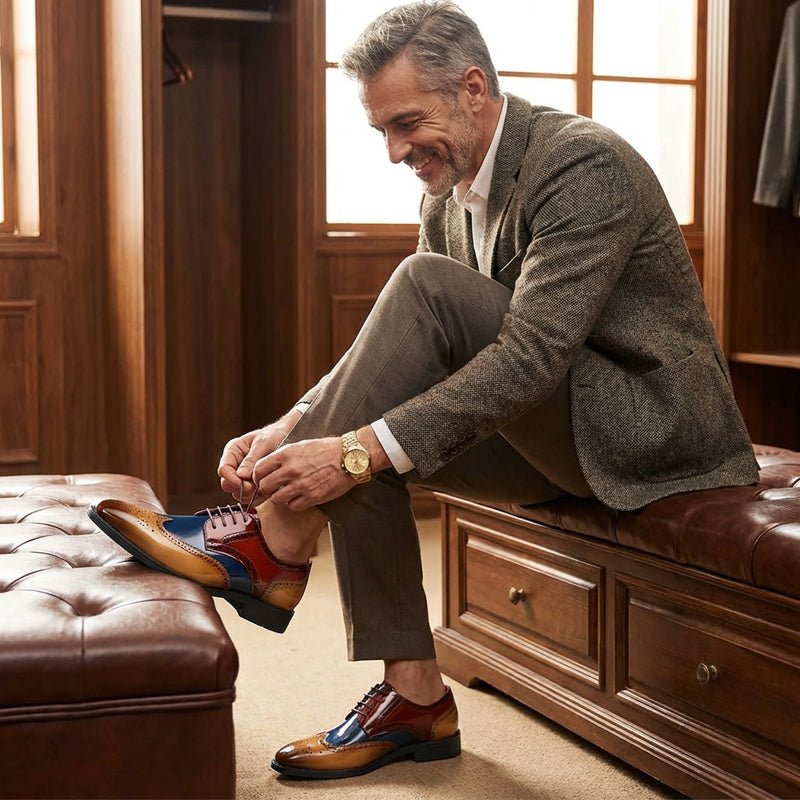 🔥Limited-time offer-Men's Classic Wingtip Brogue Oxford Shoes