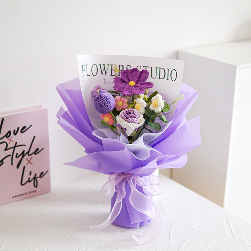 🌷 50% OFF NOW! 💕 Handmade Delicate Crochet Flower Bouquet – Mother's Day Special – Lifelike Design, Durable & Perfect Gift for Mom 🎁