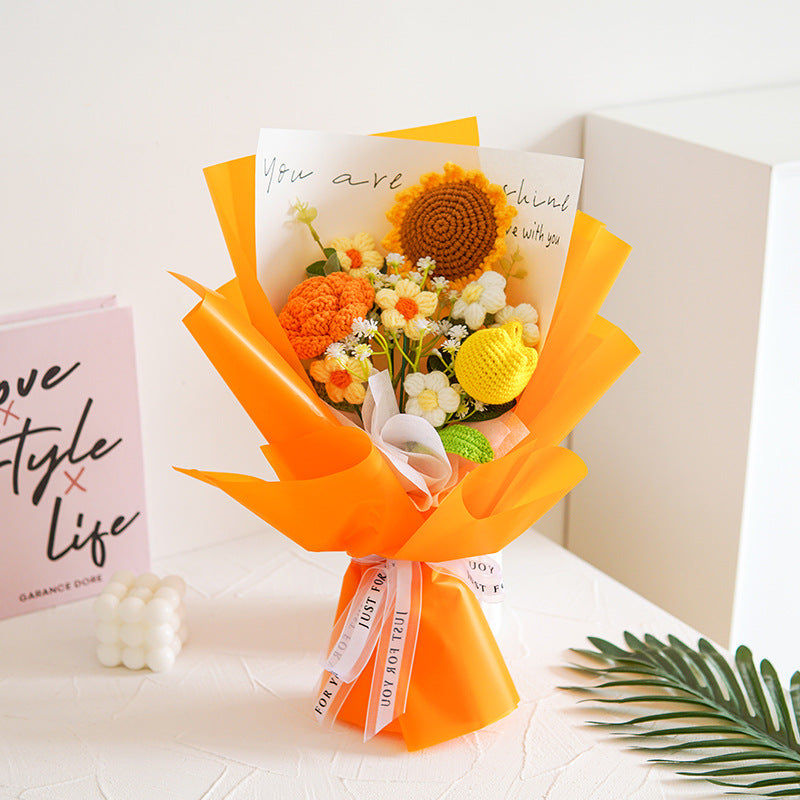 🌷 50% OFF NOW! 💕 Handmade Delicate Crochet Flower Bouquet – Mother's Day Special – Lifelike Design, Durable & Perfect Gift for Mom 🎁