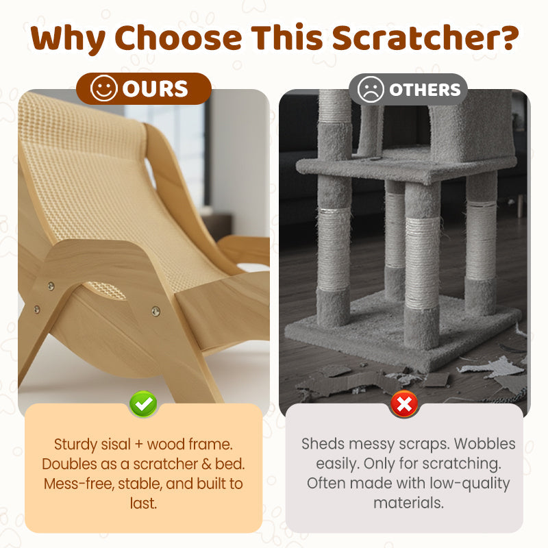 ✨ 2026 New Arrival | 2-in-1 Sisal Cat Scratcher Lounger | Space-Saving & Durable 🐱