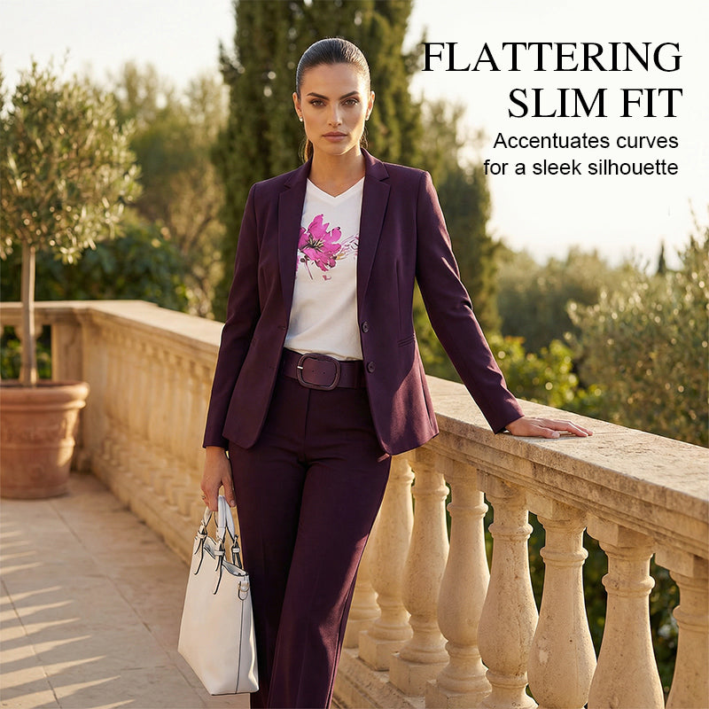 Women's Blazer & Pants 3-Piece Set with T-Shirt