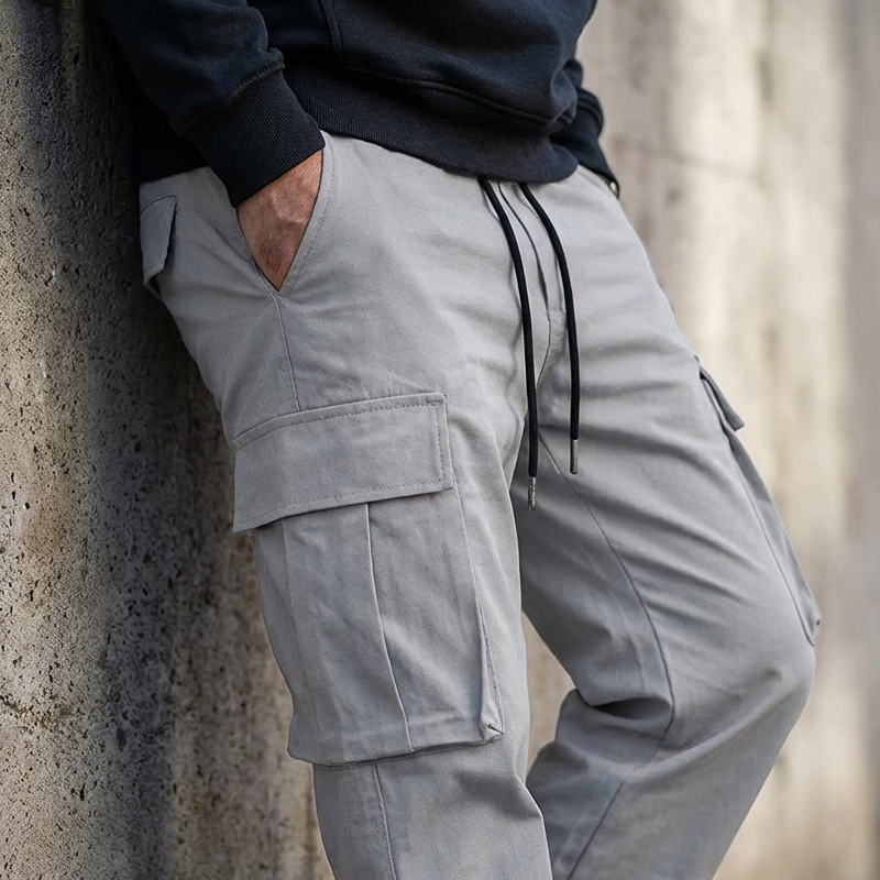👖 Men's Casual Cargo Pants – Multi-Pocket, Adjustable Waist & Durable Straight-Leg Fit for Everyday Wear