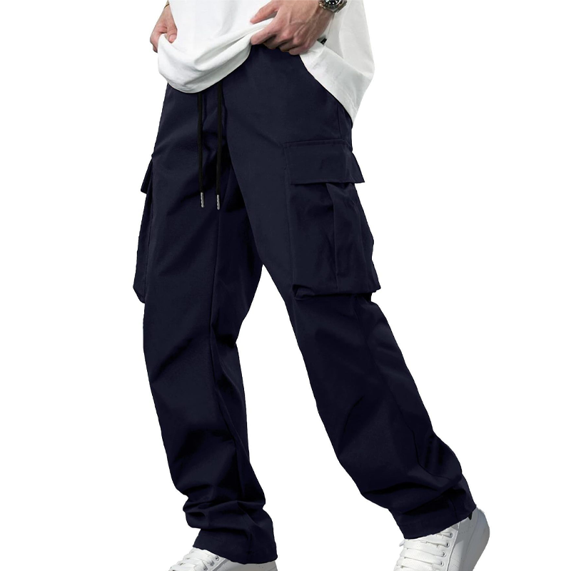 👖 Men's Casual Cargo Pants – Multi-Pocket, Adjustable Waist & Durable Straight-Leg Fit for Everyday Wear