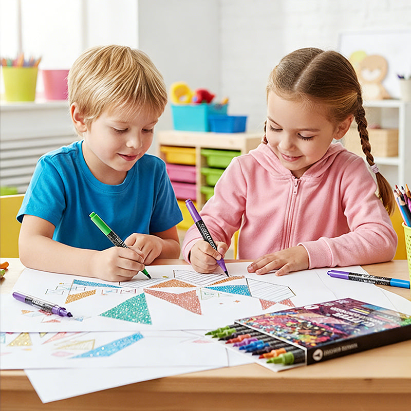 💖24 Colors Dual-Tip Glitter Marker Set