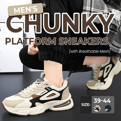 🔥Limited-time offer-Men's Chunky Platform Sneakers with Breathable Mesh