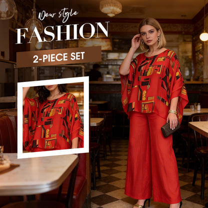 Women's Printed Top & Pants 2-Piece Set