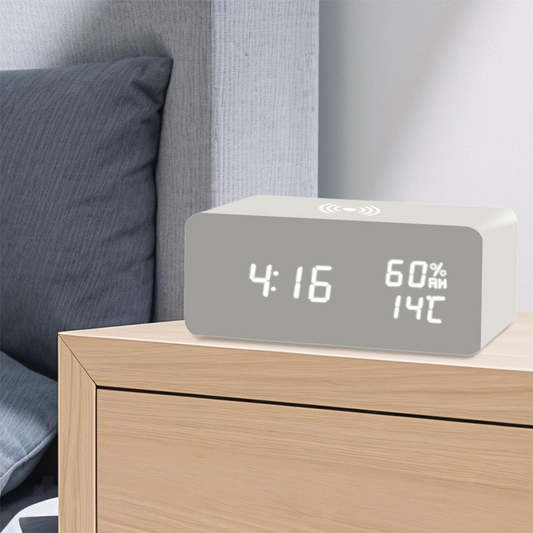 🔥Limited-time offer-LED Digital Alarm Clock with Wireless Charging Station
