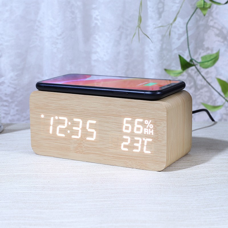 🔥Limited-time offer-LED Digital Alarm Clock with Wireless Charging Station