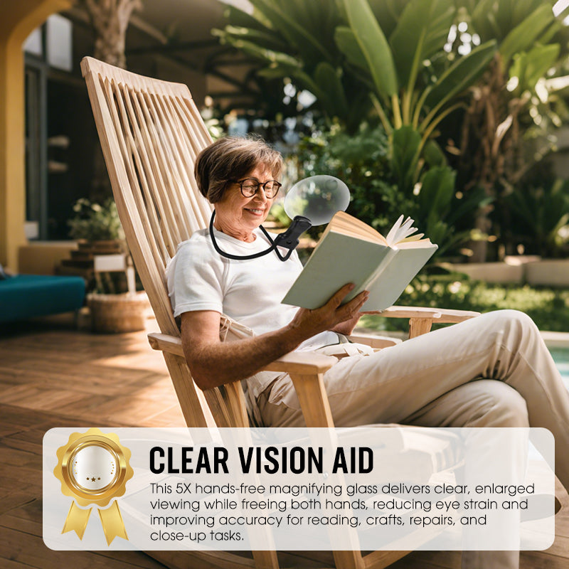 🔥Hot Sale Offers-5X Hands Free Magnifying Glass