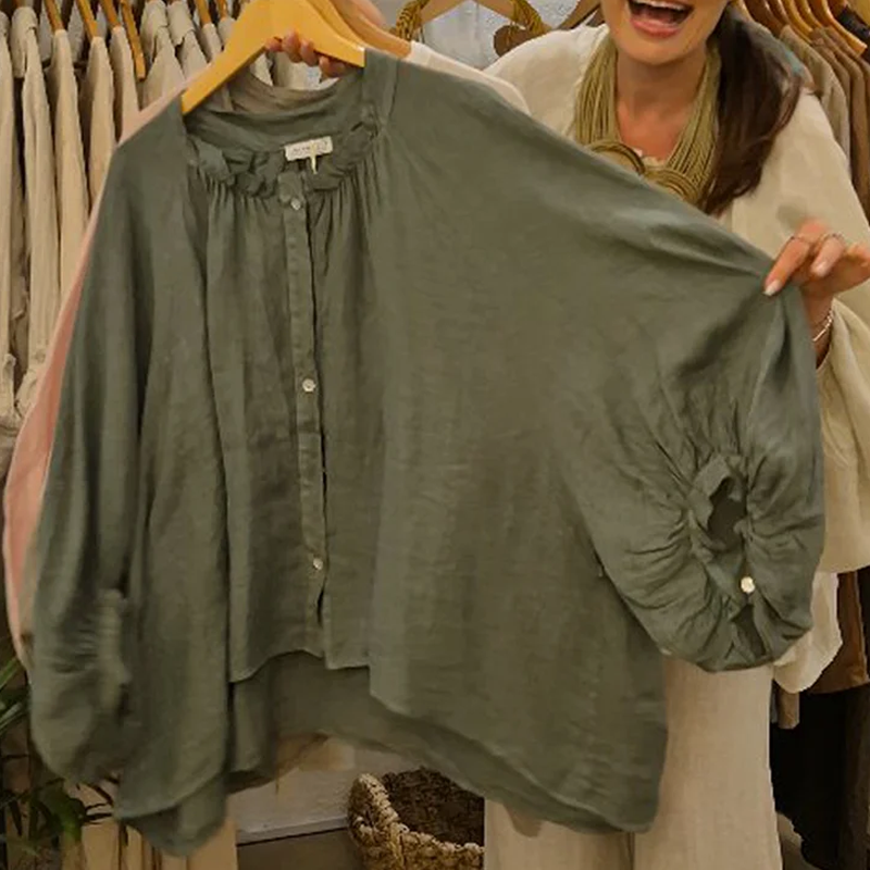 Women's Loose Fit Button-Down Shirt & Pants Set