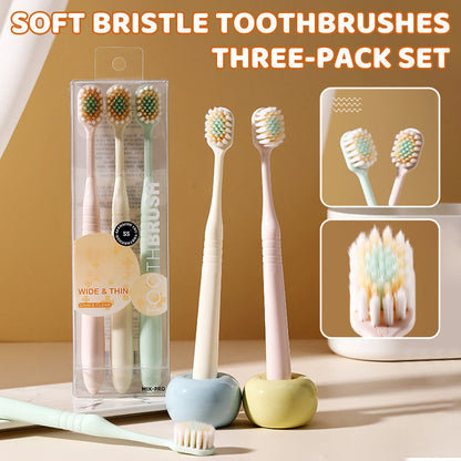 Soft Bristle Toothbrushes Three-Pack Set