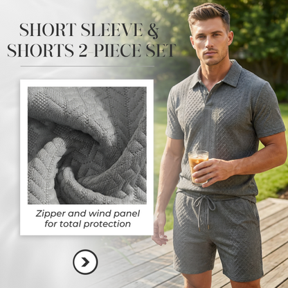 💞50K+ SOLD!💥🩳Men's Diamond Print 2-Piece Set – Ready in seconds! Soft, breathable top with easy shorts. No fuss, just style. Perfect for garden BBQs or coffee dates.
