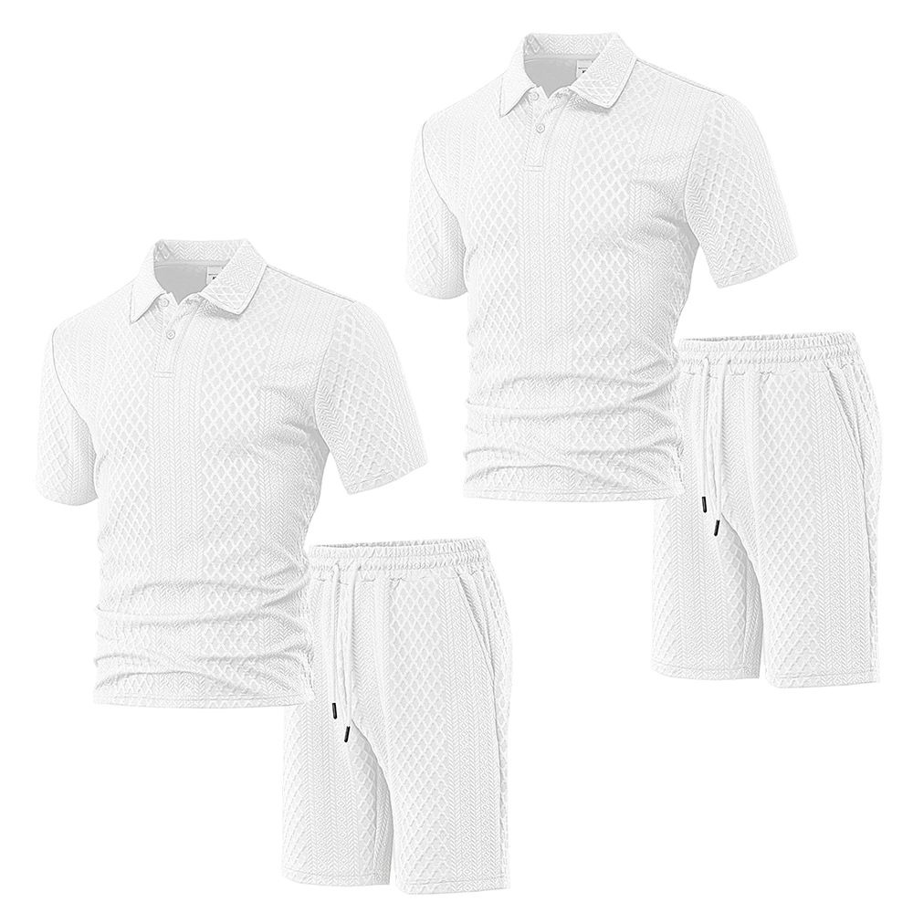 💞50K+ SOLD!💥🩳Men's Diamond Print 2-Piece Set – Ready in seconds! Soft, breathable top with easy shorts. No fuss, just style. Perfect for garden BBQs or coffee dates.