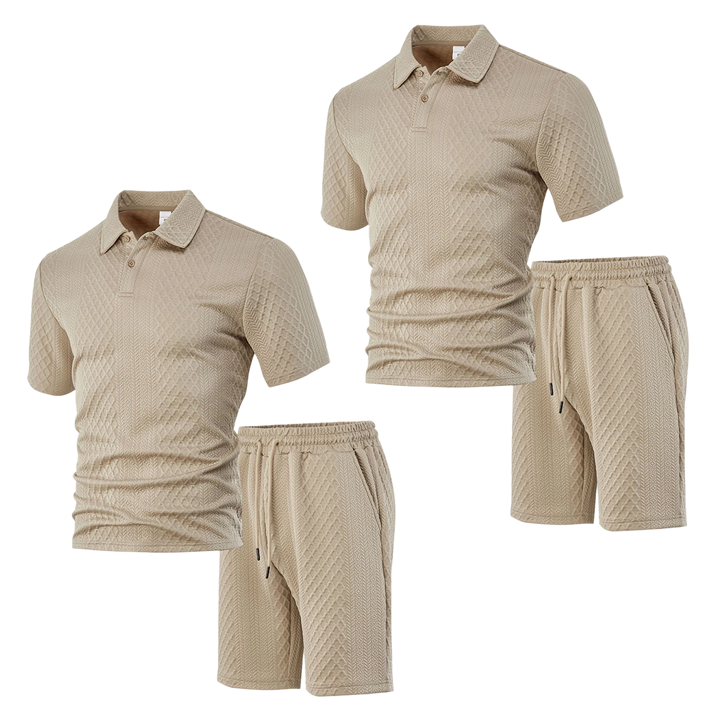 💞50K+ SOLD!💥🩳Men's Diamond Print 2-Piece Set – Ready in seconds! Soft, breathable top with easy shorts. No fuss, just style. Perfect for garden BBQs or coffee dates.