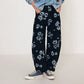Women's Floral Print Barrel-Leg Jeans