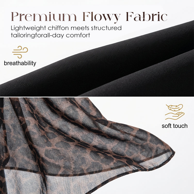 🔥Limited-time offer-Women's Leopard Accent Blazer & Pants Set