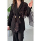 🔥Limited-time offer-Women's Leopard Accent Blazer & Pants Set