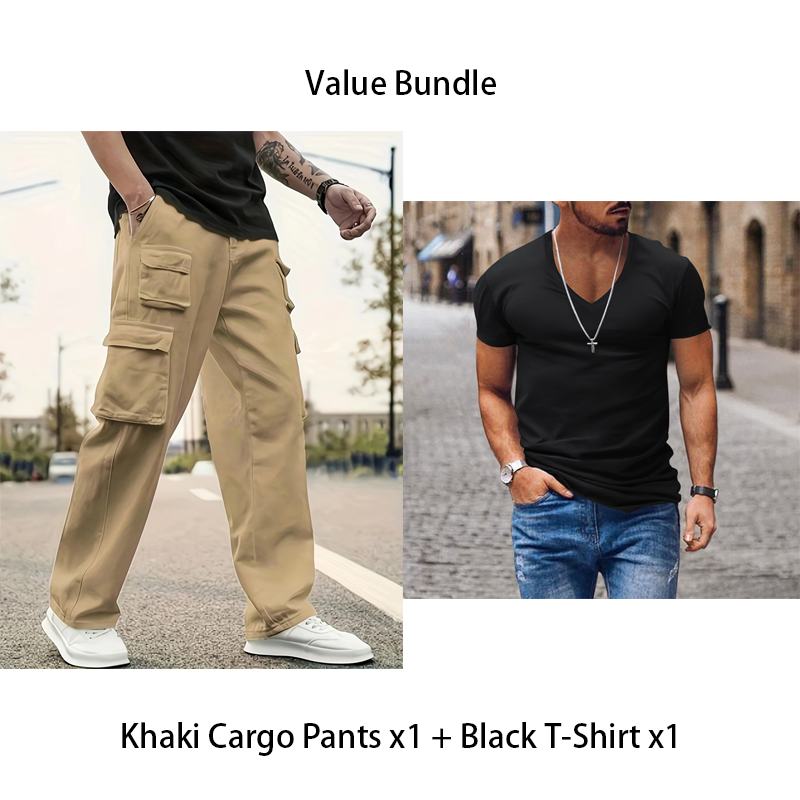 🔥Hot Sale Offers-Men's Multi-Pocket Straight-Leg Cargo Pants