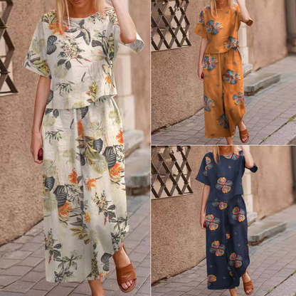 🔥Hot Sale Offers-Women's Loose Print Top ＆ Pants 2-Piece Set