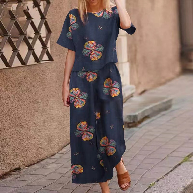 🔥Hot Sale Offers-Women's Loose Print Top ＆ Pants 2-Piece Set