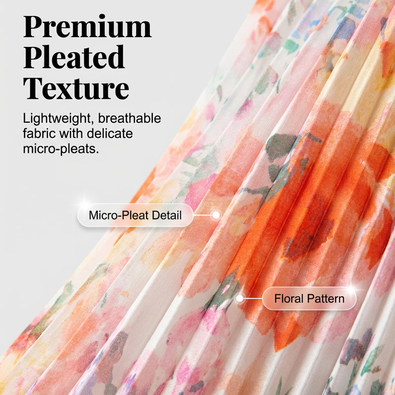 💥 Special Sale 50% OFF💥Women’s Sleeveless Floral Print Pleated Dress