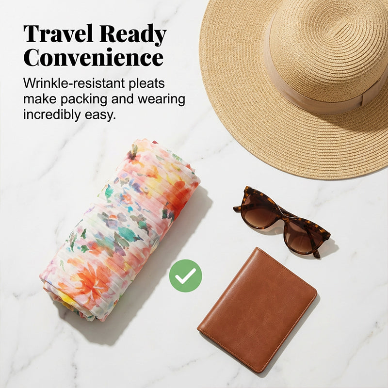 💥 Special Sale 50% OFF💥Women’s Sleeveless Floral Print Pleated Dress